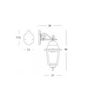 Sovil Quadrata Lantern E27 Wall Lamp In Black Aluminum And