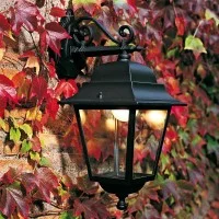Sovil Quadrata Lantern E27 Wall Lamp In Black Aluminum And