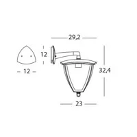 Sovil Mirò Lantern E27 Applied Low Wall Lamp In Grey Aluminum