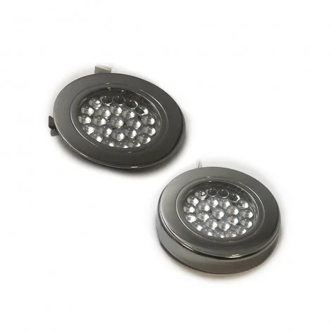 Lampo Faretto 24 LED Slim 12V Tondo da Incasso o Superficie In