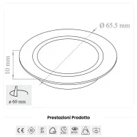 Lampo Faretto 24 LED Slim 12V Tondo da Incasso o Superficie In