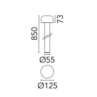 Flos Bellhop Bollard Paletti H 850 LED 8W Aluminum Lamp for
