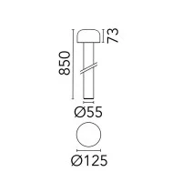 Flos Bellhop Bollard Paletti H 850 LED 8W Aluminum Lamp for