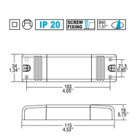 TCI Electronic Dimmer DE 100 U 230V Max 100W Min 20W Recessed TCI Electronic Dimmer DE 100 U 230V Max 100W Min 20W Recessed