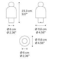 Lodes Easy Peasy LED Lampada Da Tavolo In Vetro Dimmerabile A