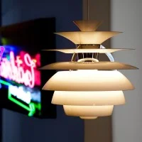 Louis Poulsen PH Snowball Suspension Lamp In White Aluminum By