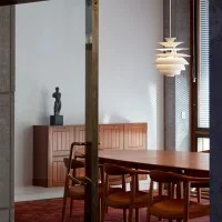 Louis Poulsen PH Snowball Suspension Lamp In White Aluminum By