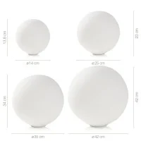 Artemide Dioscuri Spherical Table Lamp In Steel And White Blown