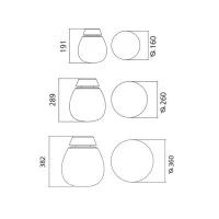 Artemide Empatia Wall Ceiling LED Lamp in Blown Glass By