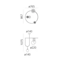 Artemide nh S4 Circulaire Multiple Suspended LED Ceiling Lamp