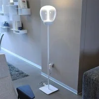 Artemide Empatia Floor Lamp LED 20W in White Blown Glass By
