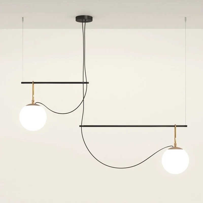 Artemide Nh S3 2 Arms Multiple Pendant Lamp Glass Spheres