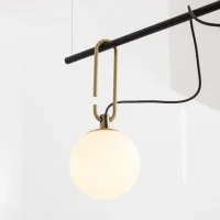 Artemide Nh S3 2 Arms Multiple Pendant Lamp Glass And Brass
