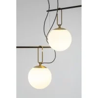 Artemide Nh S3 2 Arms Multiple Pendant Lamp Glass And Brass