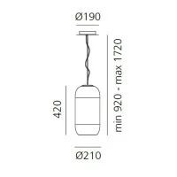 Artemide Gople Suspension Pendant Lamp LED Dimmable In Glass