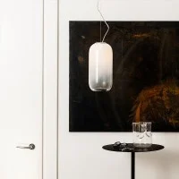Artemide Gople Suspension Pendant Lamp LED Dimmable In Glass