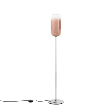 Artemide Gople Floor Lamp LED Dimmable E27 In Glass And Aluminum
