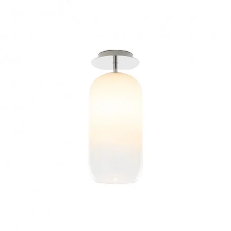 Artemide Gople Ceiling Lamp LED Dimmable In Glass And Aluminum