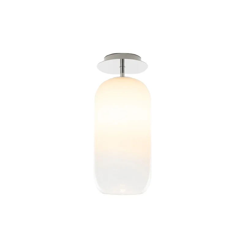 Artemide Gople Ceiling Lamp LED Dimmable In Glass And Aluminum