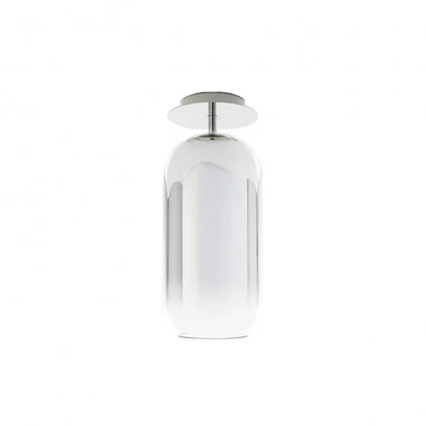 Artemide Gople Ceiling Lamp LED Dimmable In Glass And Aluminum
