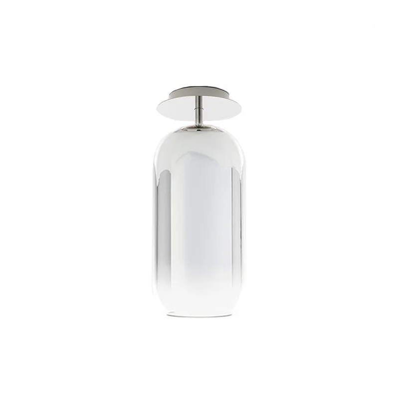 Artemide Gople Ceiling Lamp LED Dimmable In Glass And Aluminum