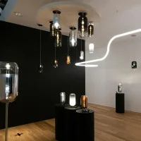 Artemide Gople Mini Ceiling Lamp LED Dimmable In Glass And