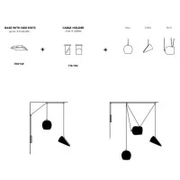 Cattaneo Ceiling Rose Head System Base With 3 Side Exit Modules