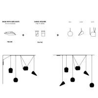 Cattaneo Ceiling Rose Head System Base From 4 To 6 Modules Side