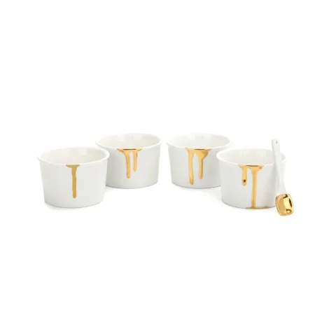 Seletti Estetico Quotidiano Set of 4 ice cream bowls with spoons Limited Edition 20th Anniversary
