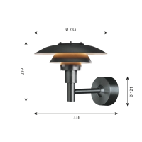 Louis Poulsen PH 3-2½ Wall Outdoor Lamp In Balck Stainless
