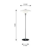 Louis Poulsen PH 4½-3½ Glass Lampada da Terra Cromo By Poul