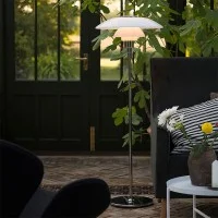 Louis Poulsen PH 4½-3½ Glass Lampada da Terra Cromo By Poul