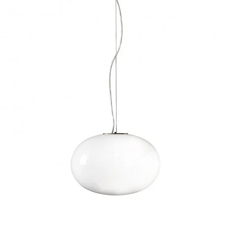 Oluce Alba 465 Suspension Lamp With Diffused Light In Opal