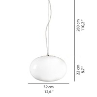 Oluce Alba 465 Lampada Da Sospensione A Luce Diffusa In Vetro