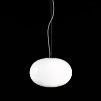 Oluce Alba 465 Suspension Lamp With Diffused Light In Opal