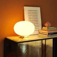 Oluce Alba 265 Dimmable Table Lamp With Diffused Light In Blown