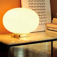 Oluce Alba 265 Dimmable Table Lamp With Diffused Light In Blown
