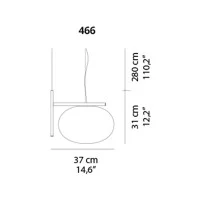 Oluce Alba 466 Single Suspension Lamp With Diffused Light