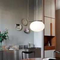 Oluce Alba 466 Single Suspension Lamp With Diffused Light