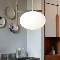 Oluce Alba 466 Single Suspension Lamp With Diffused Light
