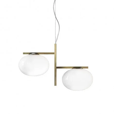 Oluce Alba 468 Double Suspension Lamp With Diffused Light