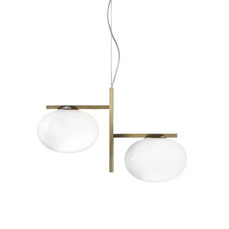 Oluce Alba 468 Double Suspension Lamp With Diffused Light