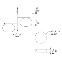 Oluce Alba 468 Double Suspension Lamp With Diffused Light