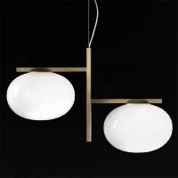 Oluce Alba 468 Double Suspension Lamp With Diffused Light