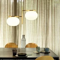 Oluce Alba 468 Double Suspension Lamp With Diffused Light