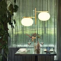 Oluce Alba 468 Double Suspension Lamp With Diffused Light