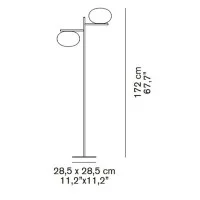 Oluce Alba 383 Double Dimmable Floor Lamp With Diffused Light