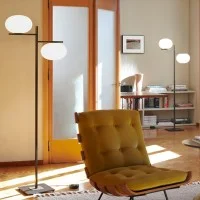 Oluce Alba 383 Lampada Da Terra Dimmerabile Doppia A Luce