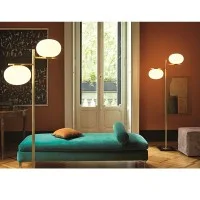 Oluce Alba 383 Double Dimmable Floor Lamp With Diffused Light