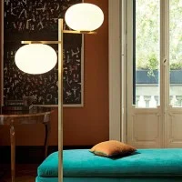 Oluce Alba 383 Lampada Da Terra Dimmerabile Doppia A Luce